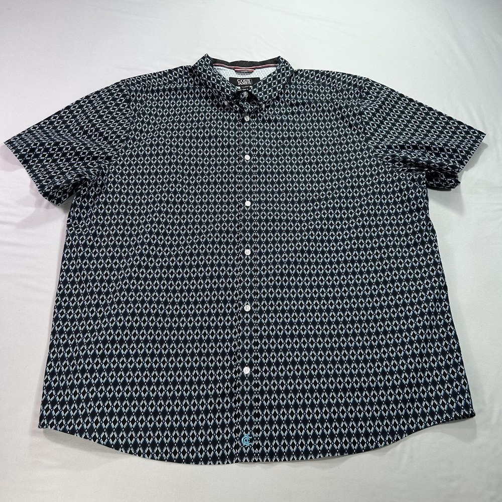 Cody James Core Shirt Mens 2XL Blue‎ Geometric Diamond Print Performance Western